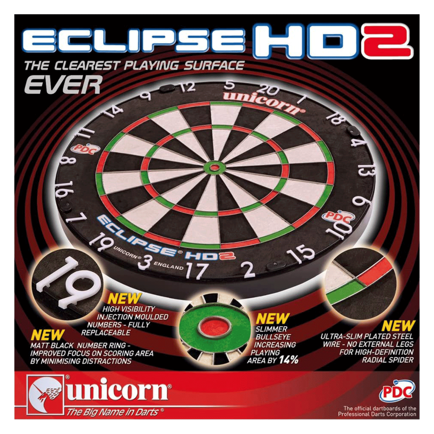 Unicorn Eclipse HD2 Bristle Dartboard