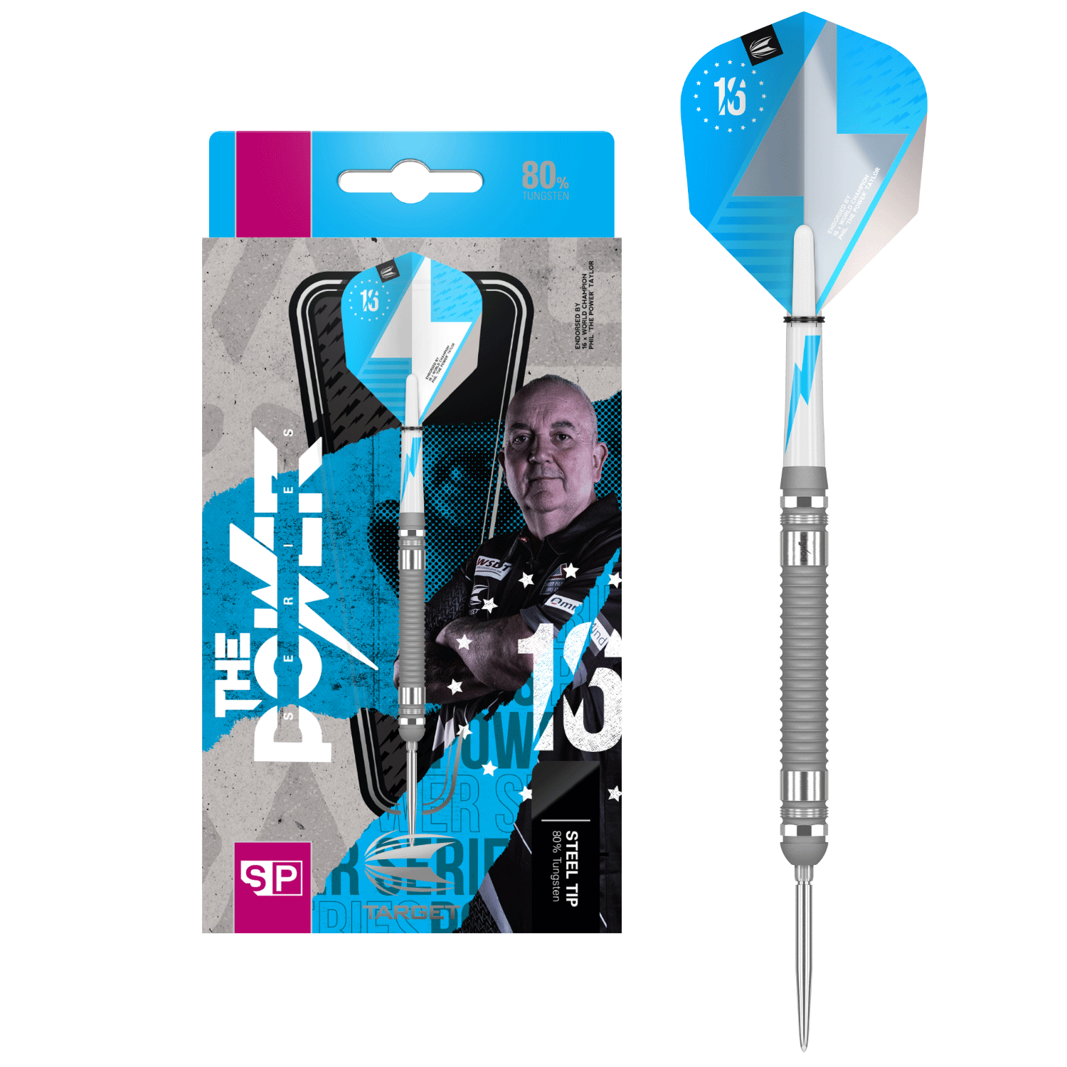 Target Phil Taylor The Power Series 80% Silver SP Steeldarts