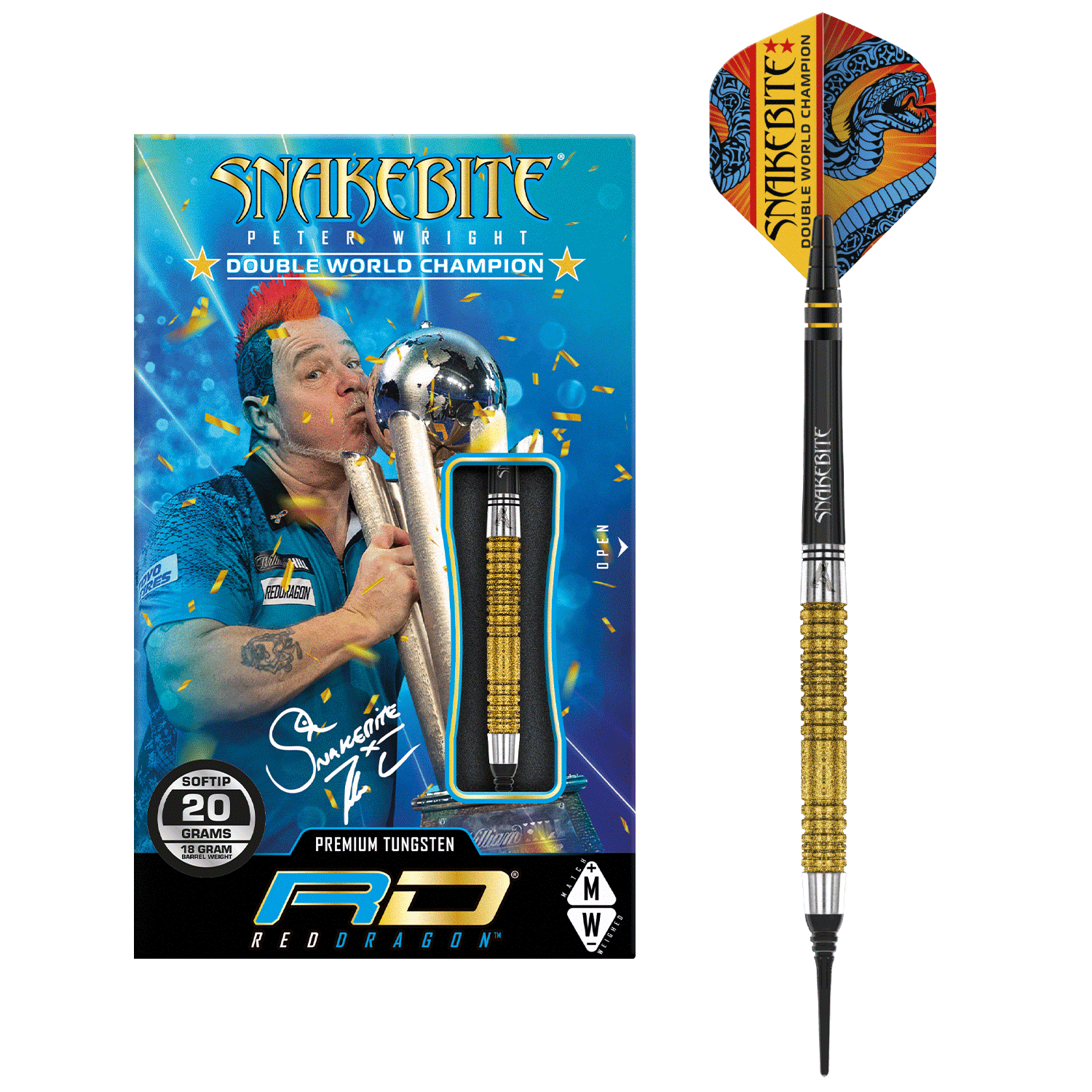Red Dragon Peter Wright Double World Champion SE Gold Plus Softdarts