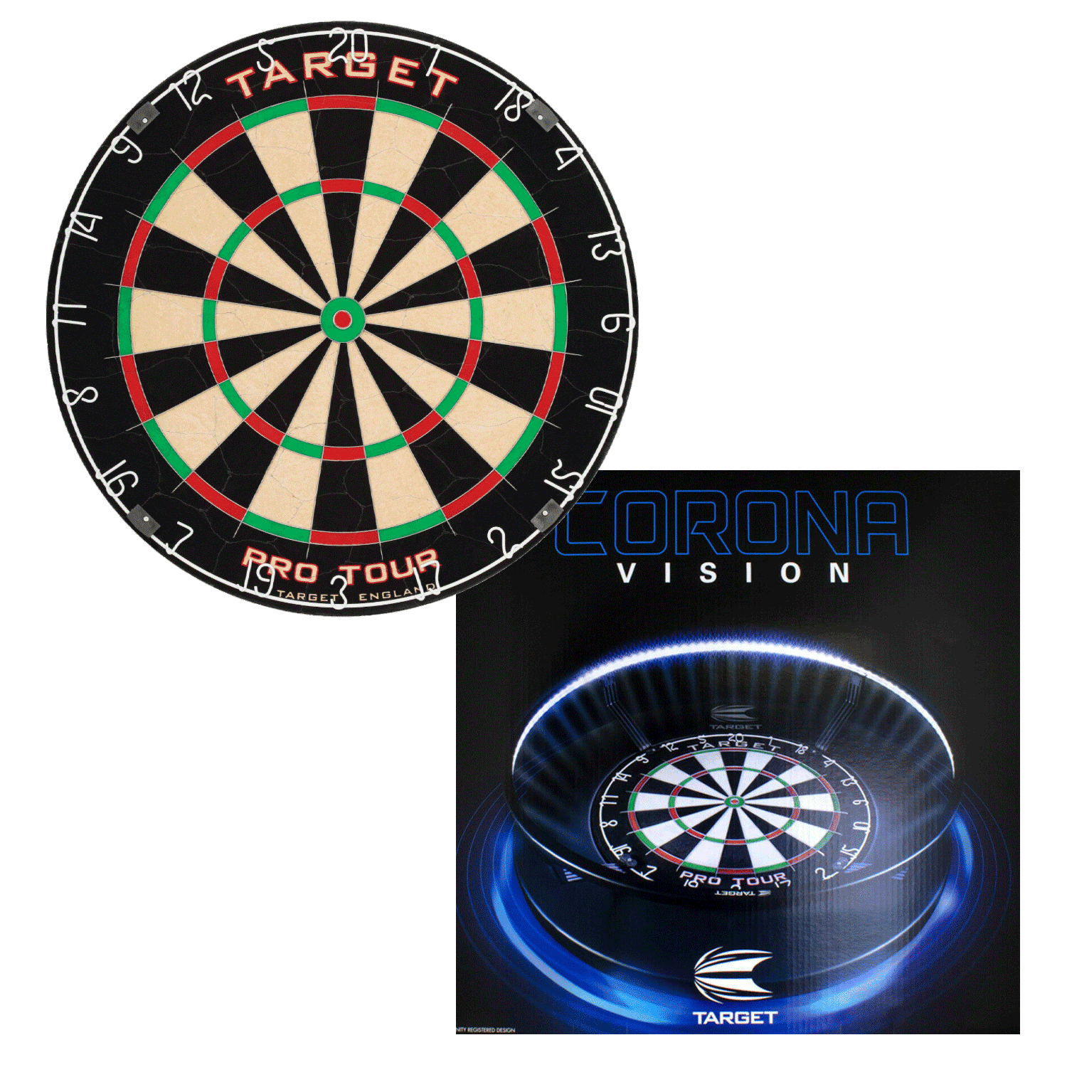 Target Pro Tour Dartboard mit Corona Beleuchtung Set