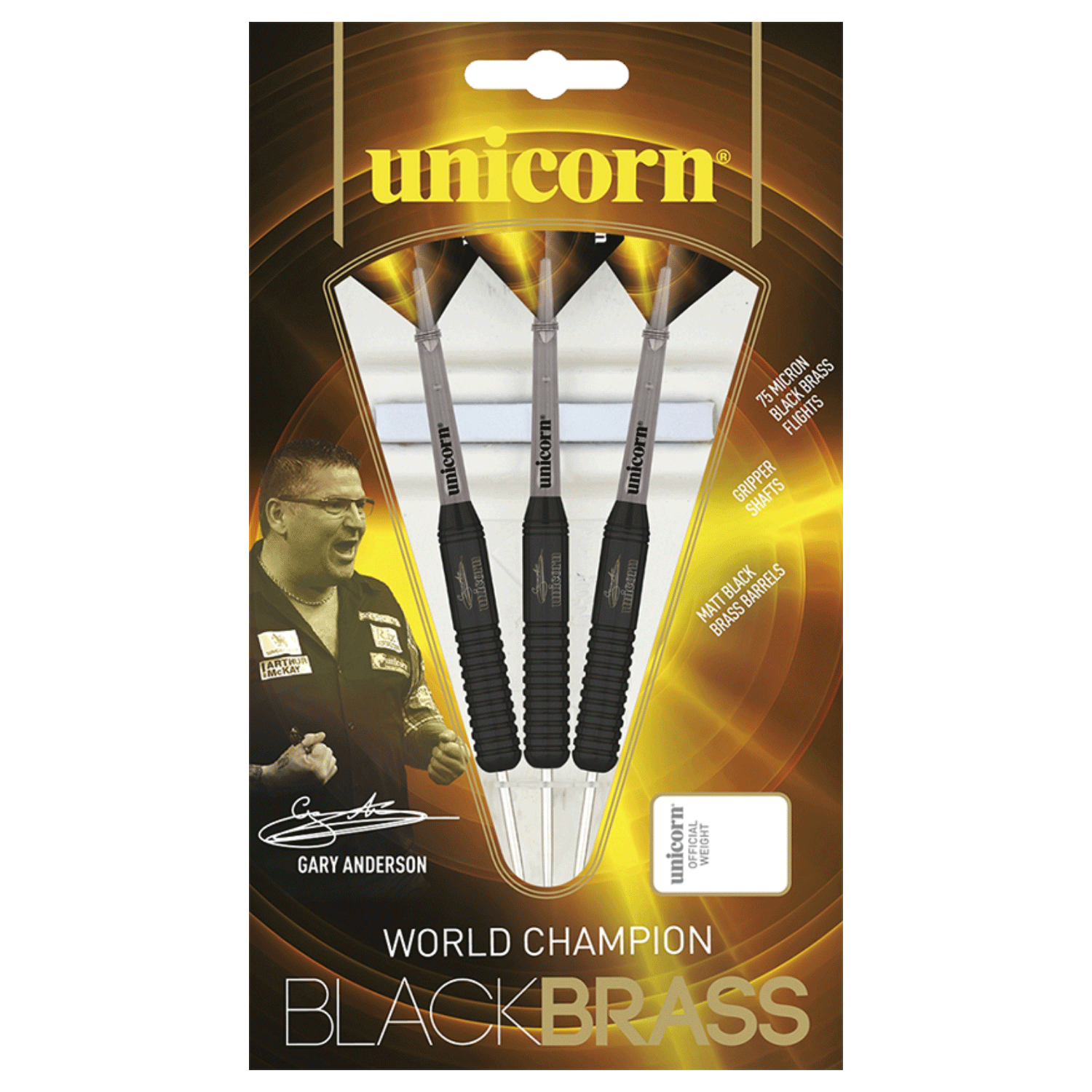 Unicorn Gary Anderson Black Brass Steeldarts