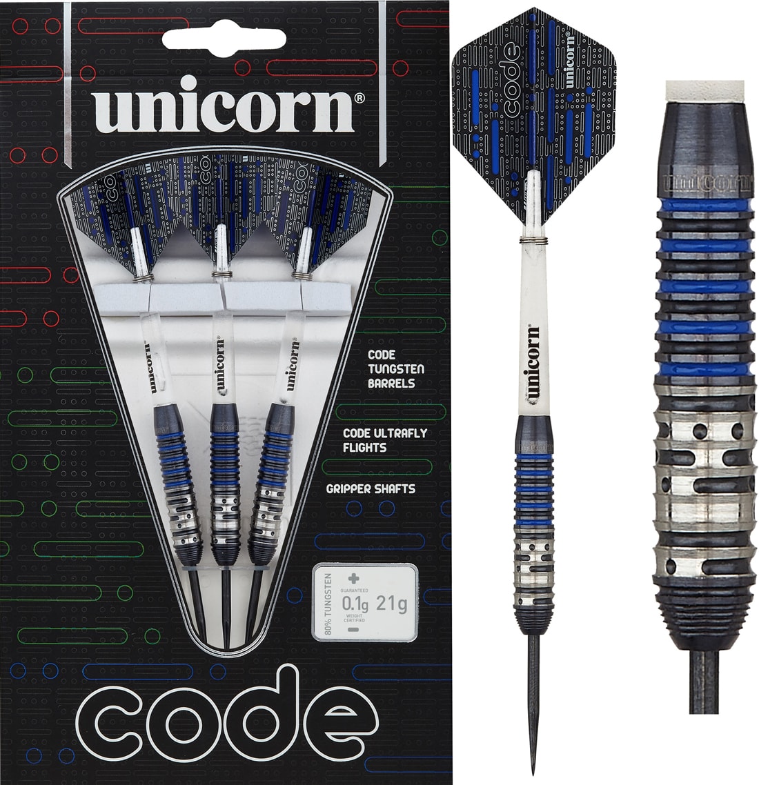 Unicorn Code Steeldarts 21 g blau